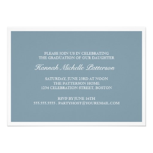 Pretty Girl 4 Photo in Blue Graduation Invitation