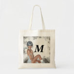 Pretty girl  and silver damask bag