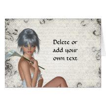 Pretty girl  and silver damask cards