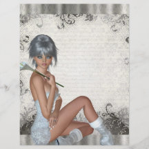 Pretty girl  and silver damask flyer