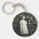 Pretty girl by Christmas tree Keychains