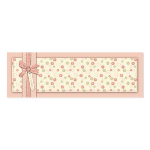 Pretty Girl Floral Skinny Gift Tag Business Cards (front side)