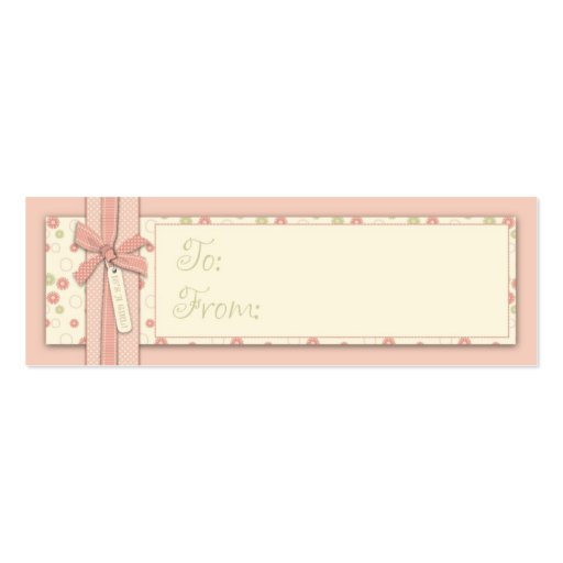 Pretty Girl Floral Skinny Gift Tag Business Cards (back side)