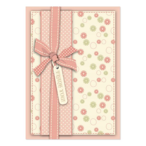 Pretty Girl Floral TY Notecard Business Card Template (front side)