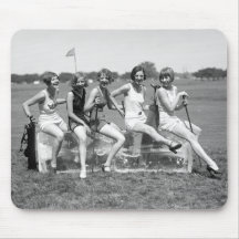 Pretty Girl Golfers, 1920s Mousepad