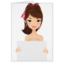 Pretty Girl holding sign cards