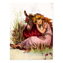 Pretty Girl With Pony Postcards