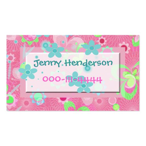 Pretty Girl's calling card Business Card (front side)