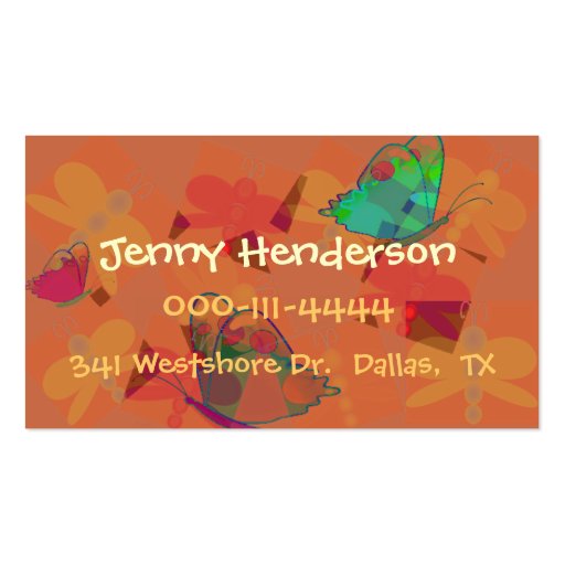 Pretty Girl's calling card Business Cards (front side)