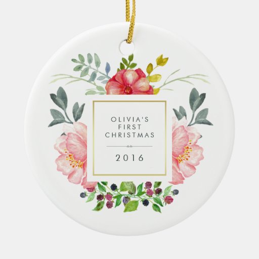 pretty girly flowers baby s first christmas ceramic pretty girly flowers baby s first christmas ceramic