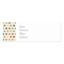 Pretty Girly Multi Color Polka Dots Orange Blue Business Card Template