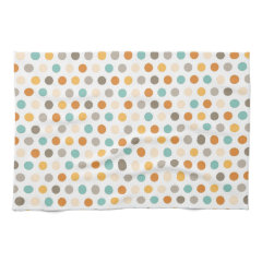 Pretty Girly Multi Color Polka Dots Orange Blue Hand Towels