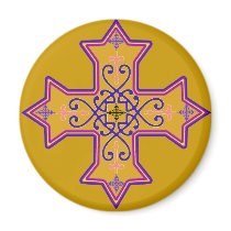 Pretty Gold and Pink Coptic Cross magnets
