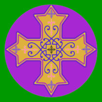Pretty Gold and Pink Coptic Cross stickers by greenbaby Pretty Gold and Pink Coptic Cross stickers