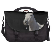 Pretty Gray Horse Pony Western Laptop Messenger Bag