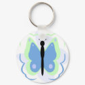 Pretty Green And Blue Butterfly Keychain