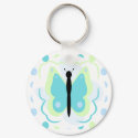 Pretty Green And Cyan Butterfly Keychain