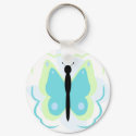 Pretty Green And Cyan Butterfly Keychain