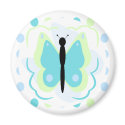 Pretty Green And Cyan Butterfly Magnet