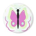 Pretty Green And Magenta Butterfly Magnet