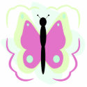 Pretty Green And Magenta Butterfly Ornament