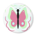 Pretty Green And Pink Butterfly Magnet