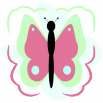 Pretty Green And Pink Butterfly Ornament photo sculptures