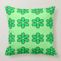 Pretty Green Flowers Decorative Pillow