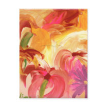 Pretty hand painted floral collage bright postcards