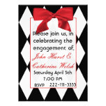 Pretty Harlequin engagement party Invitation