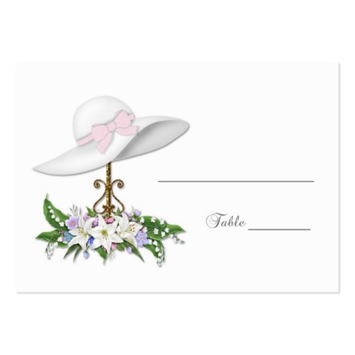 Pretty Hat, Flowers Place Card Business Card Templates
