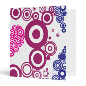 Pretty Heart Concentric Circles Girly Teen Design 3 Ring Binders
