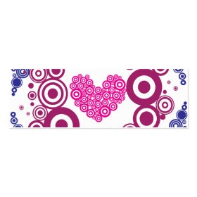 Pretty Heart Concentric Circles Girly Teen Design Business Card Template