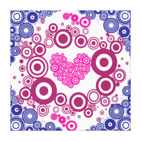 Pretty Heart Concentric Circles Girly Teen Design Canvas Print