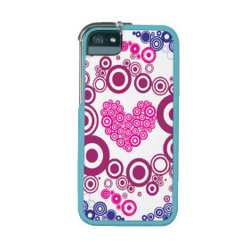 Pretty Heart Concentric Circles Girly Teen Design Cover For iPhone 5