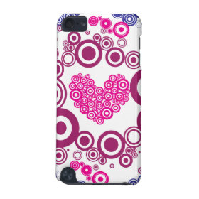Pretty Heart Concentric Circles Girly Teen Design iPod Touch 5G Cases