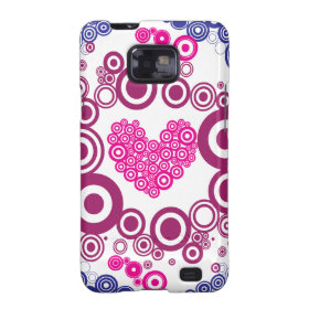 Pretty Heart Concentric Circles Girly Teen Design Samsung Galaxy SII Covers
