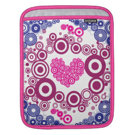 Pretty Heart Concentric Circles Girly Teen Design Sleeves For iPads