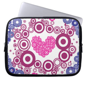 Pretty Heart Concentric Circles Girly Teen Design Computer Sleeves