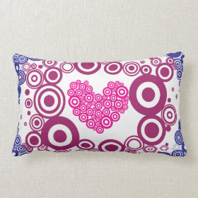 Pretty Heart Concentric Circles Girly Teen Design Throw Pillow