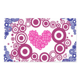 Pretty Heart Concentric Circles Girly Teen Design Sticker