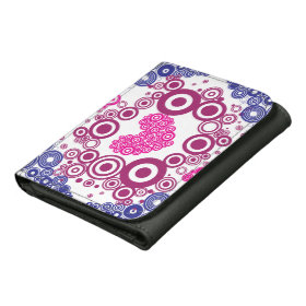 Pretty Heart Concentric Circles Girly Teen Design Wallet