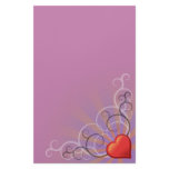 Pretty Heart swirl rays design stationery