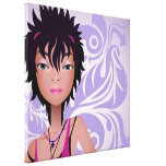 Pretty Hip Girl  Wrapped Canvas Canvas Print