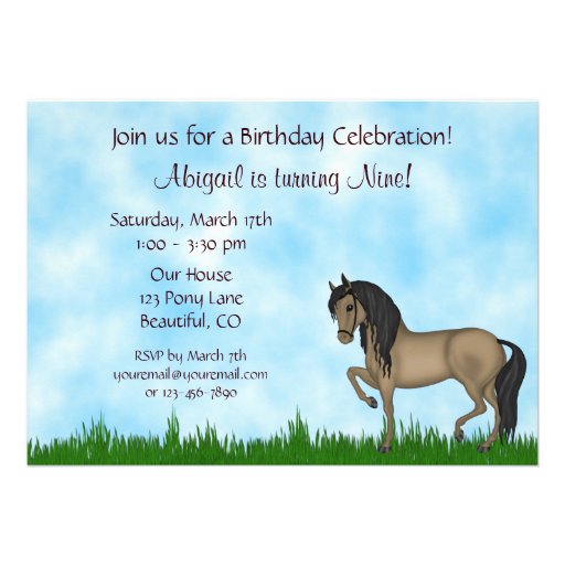 Pretty Horses and Barn Birthday Invitation ~ Girls
