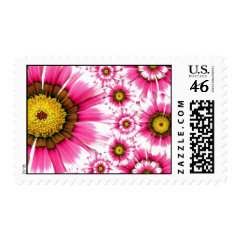 Pretty Hot Pink Fuchsia Flower Kaleidoscope Design Stamps