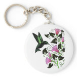 Pretty Hummingbird and Flowers Key Chains