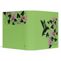Pretty Hummingbird and Flowers Notebook binders by doonidesigns Pretty Hummingbird and Flowers Notebook binders