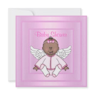 PRETTY IN PINK ANGEL BABY SHOWER INVITATION invitation