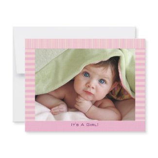 Pretty In Pink Baby Girl Announcement invitation